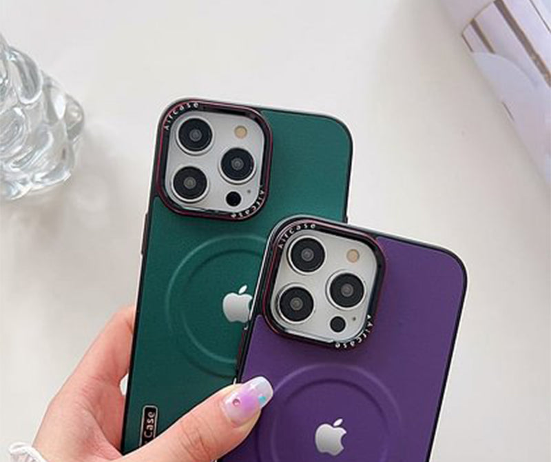 Starlight Plain Leather Magnetic Phone Case