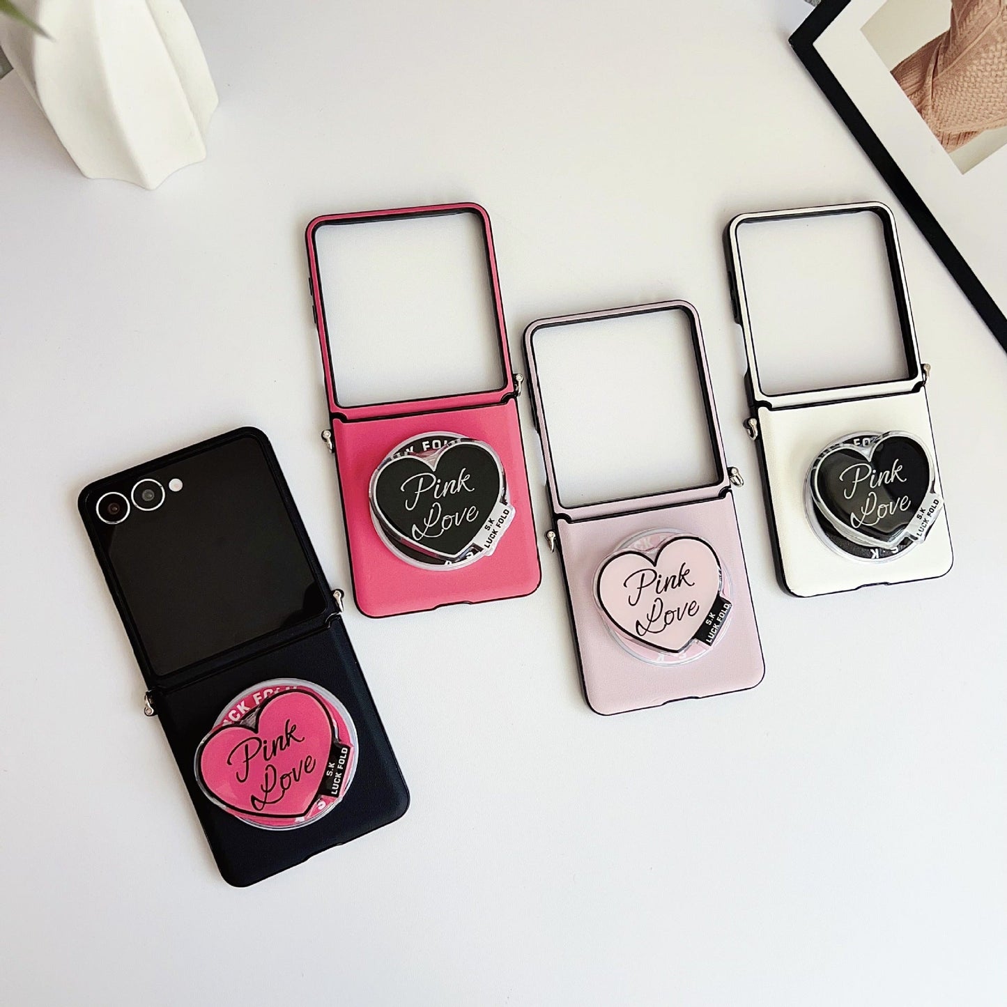 Magnetic Heart-Shaped Stand Samsung Z Flip Phone Case