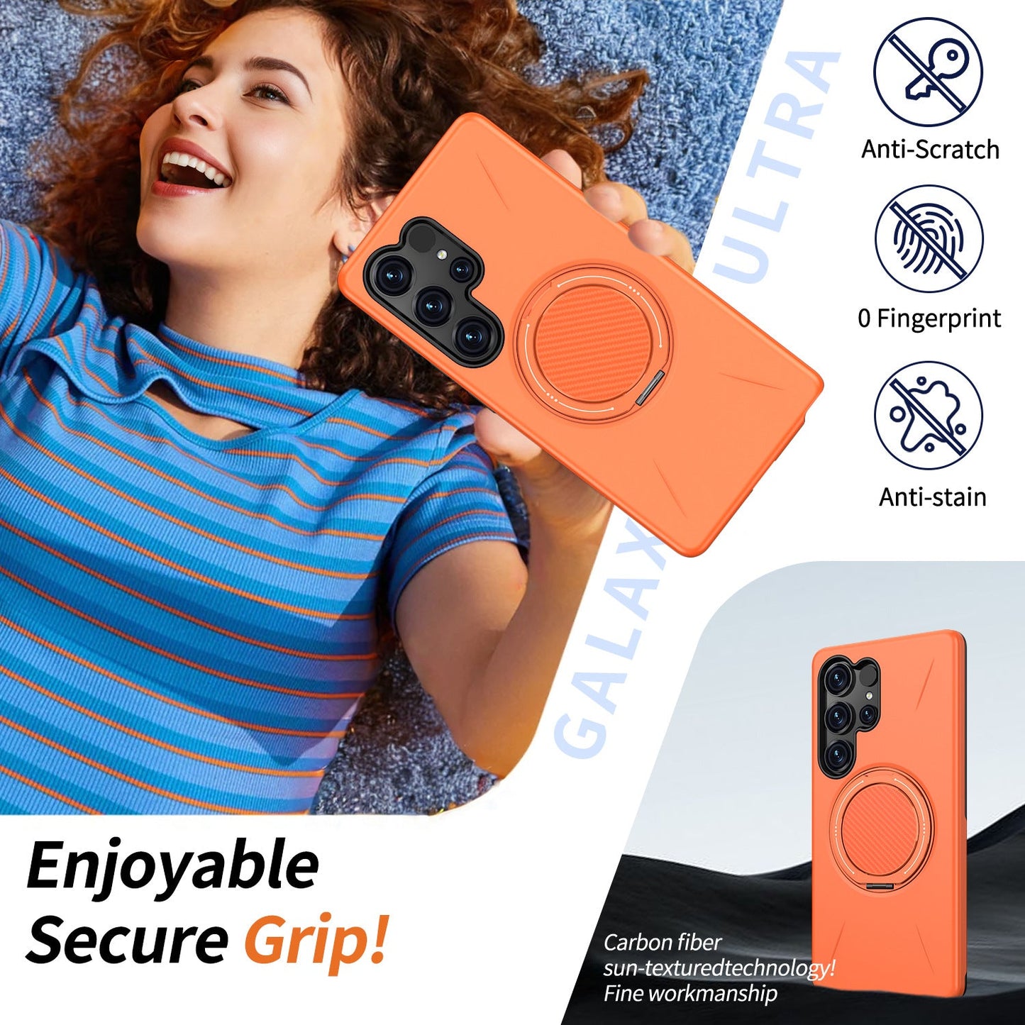 Rotating bracket magnetic Samsung mobile phone case