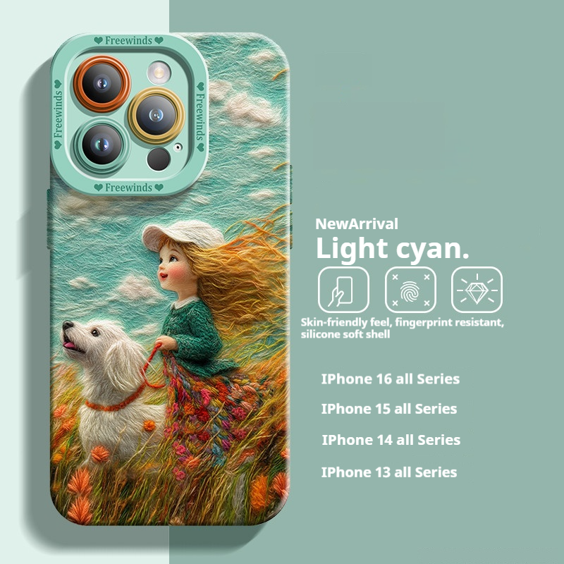 Oil painting girl iPhone case