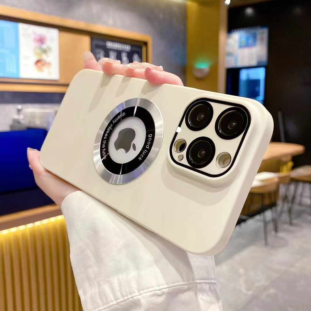 Skin-feel CD pattern magnetic lens film Apple phone case