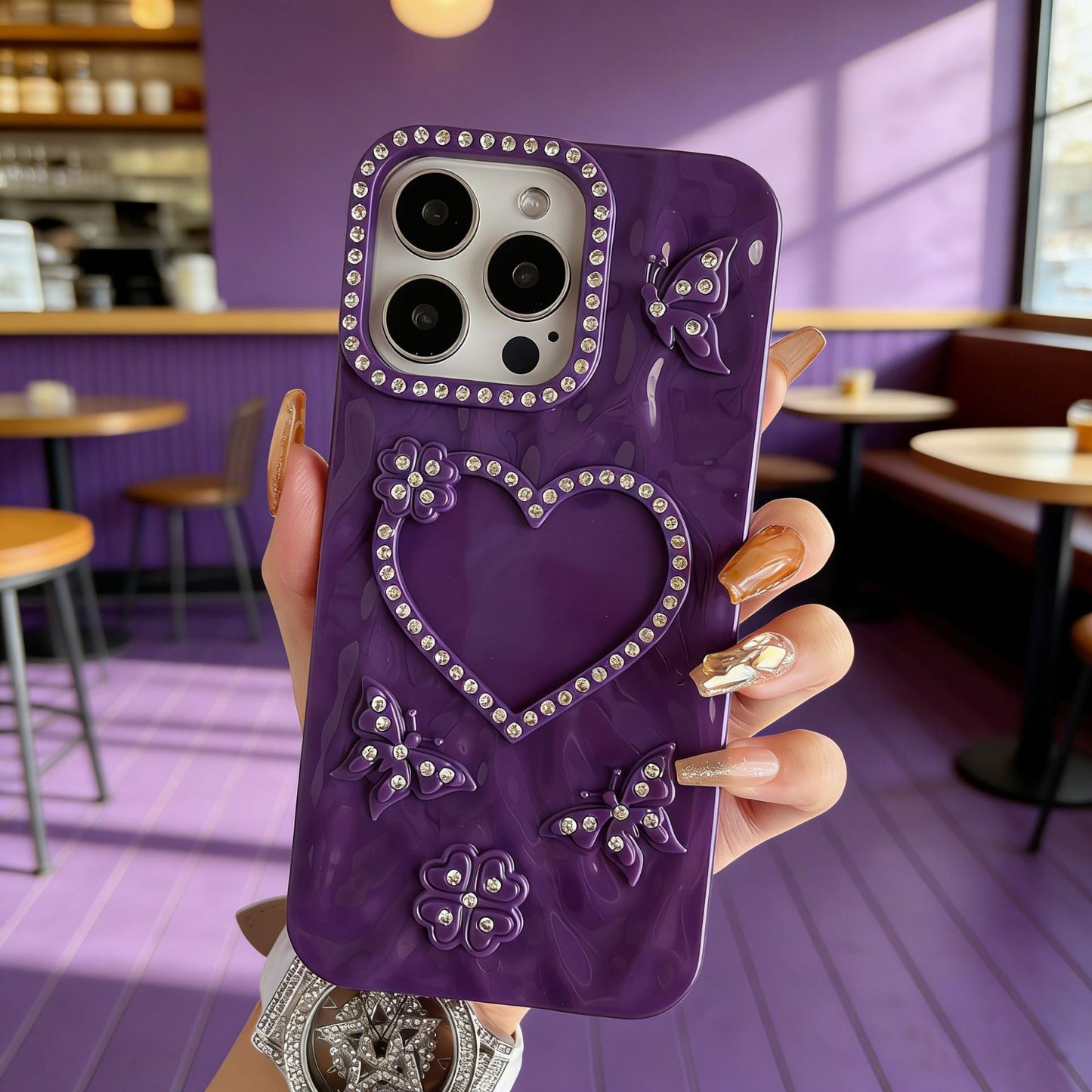 Creative Heart Butterfly iPhone Case