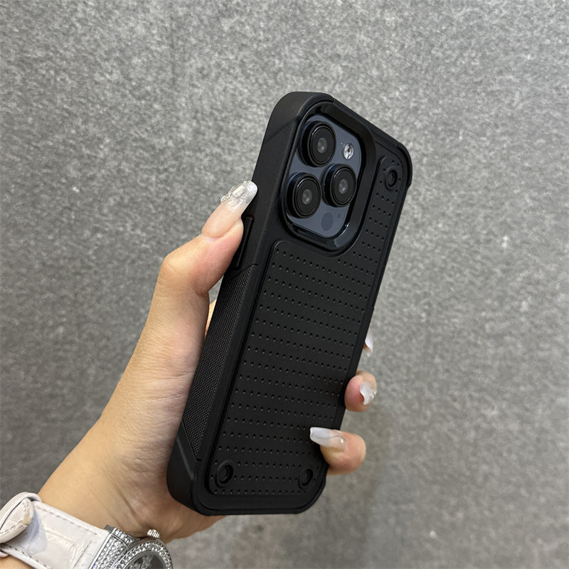 Anti-slip contrasting color four-corner anti-fall iPhone case