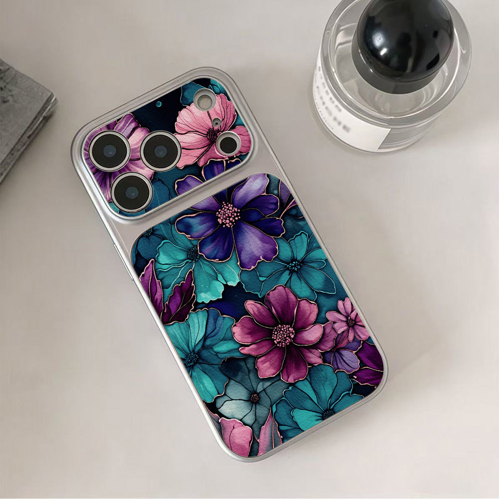 Retro-style floral lambskin iPhone case
