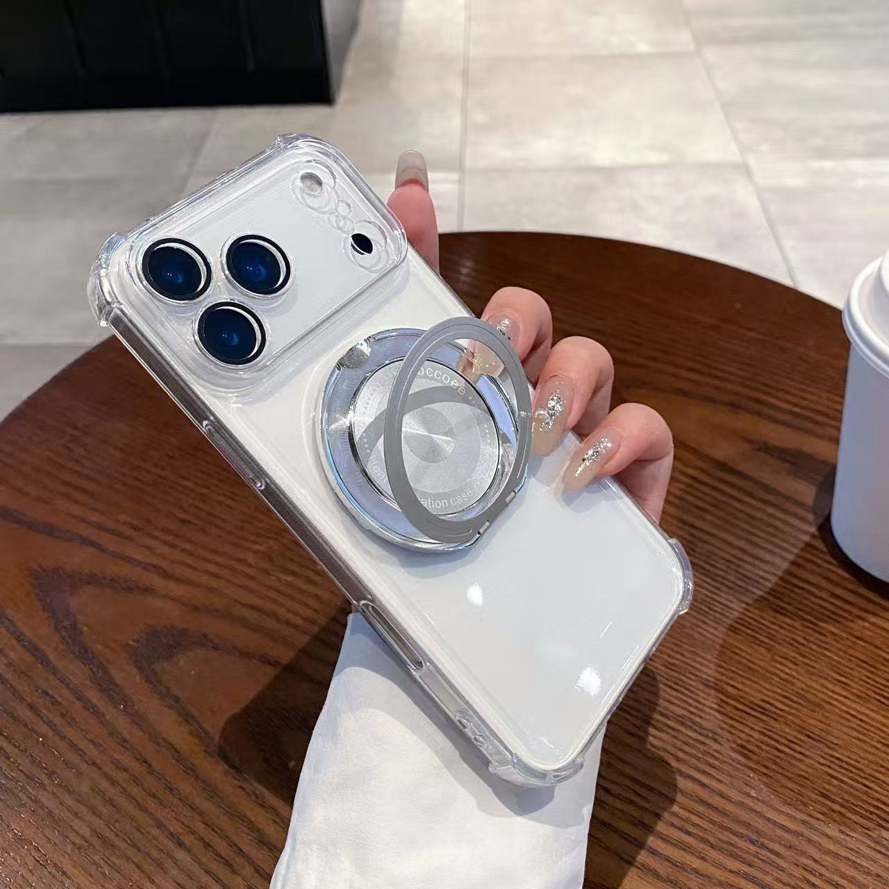 360° Rotating Stand Metal Magnetic Apple Phone Case