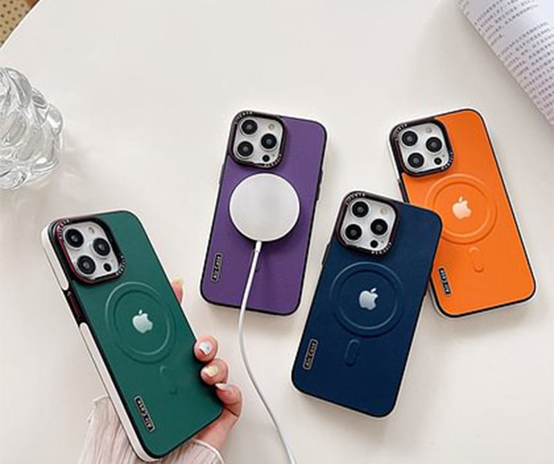 Starlight Plain Leather Magnetic Phone Case