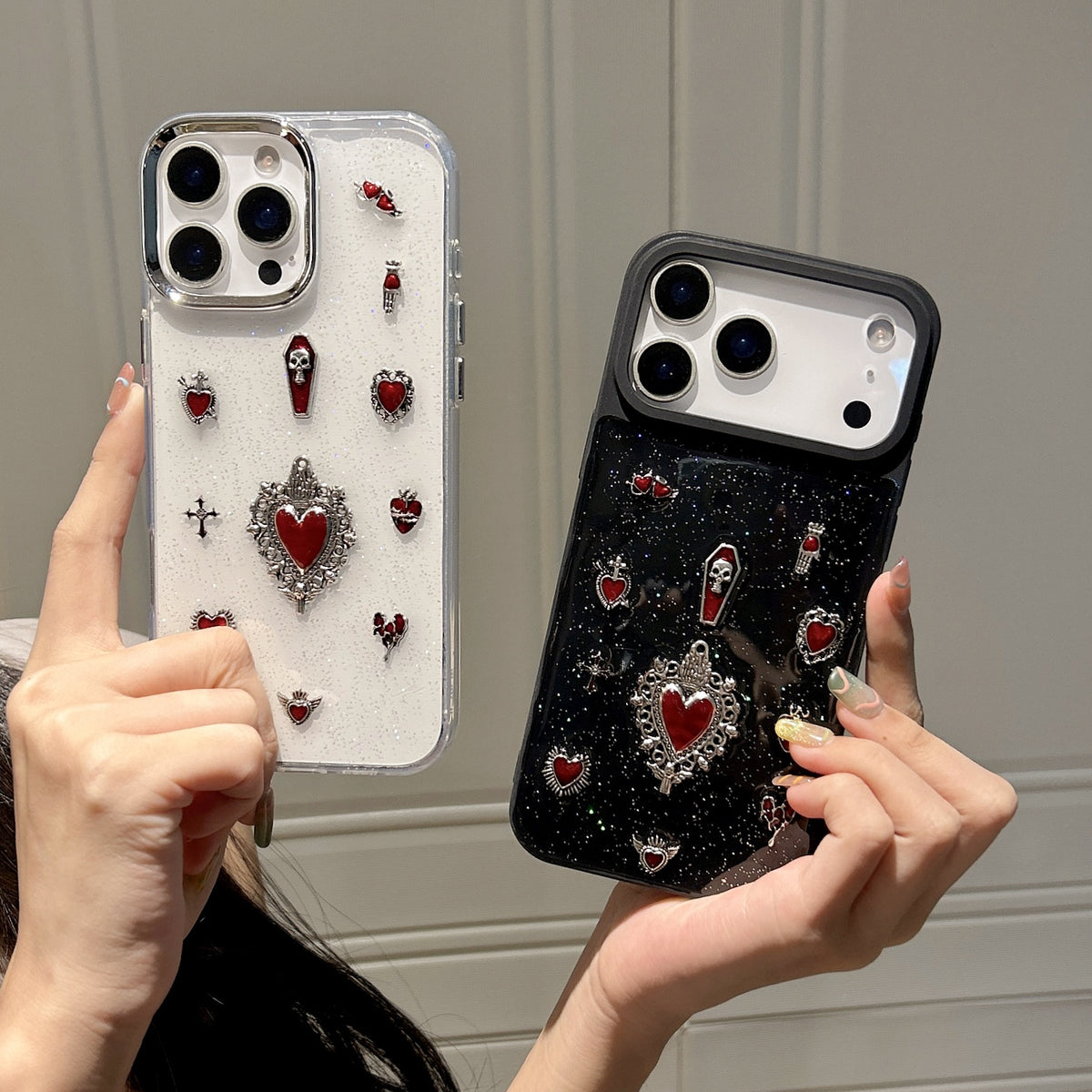 3D Dark Red Heart iPhone Case