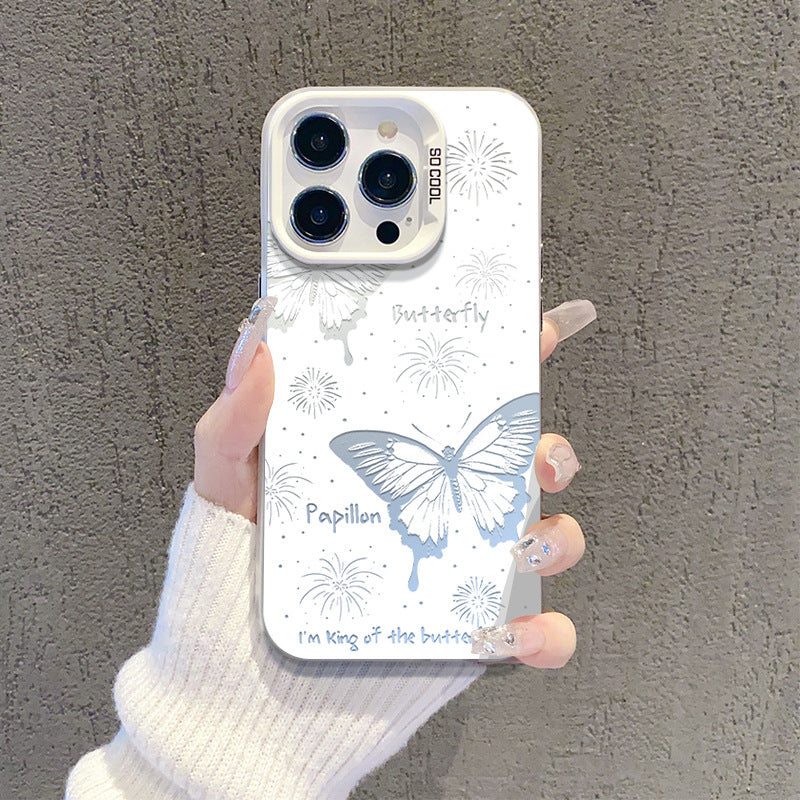 Frosted Hollow Butterfly Apple Phone Case