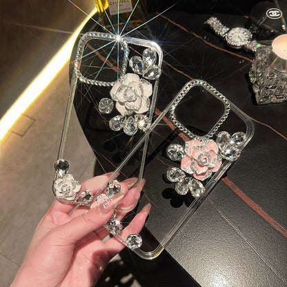 Apple ins transparent rose three-dimensional mobile phone case