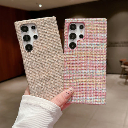 Simple Chanel style ins woven Samsung mobile phone case