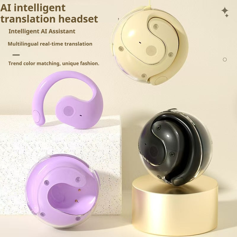 Small coconut ball translation bluetooth headset wireless ear hanging type