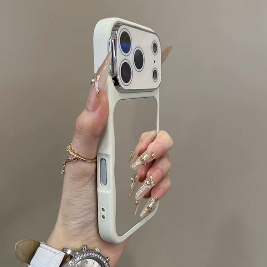 ING style mirrored large window Apple phone case
