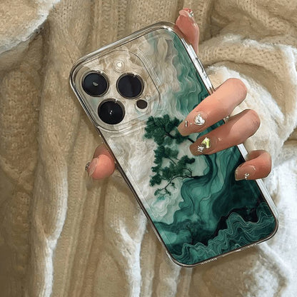 Mist-Shrouded Green Pines iPhone Case