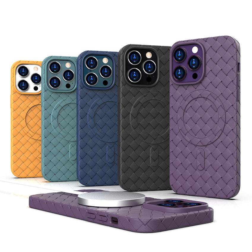 Woven texture magnetic heat dissipation Apple phone case