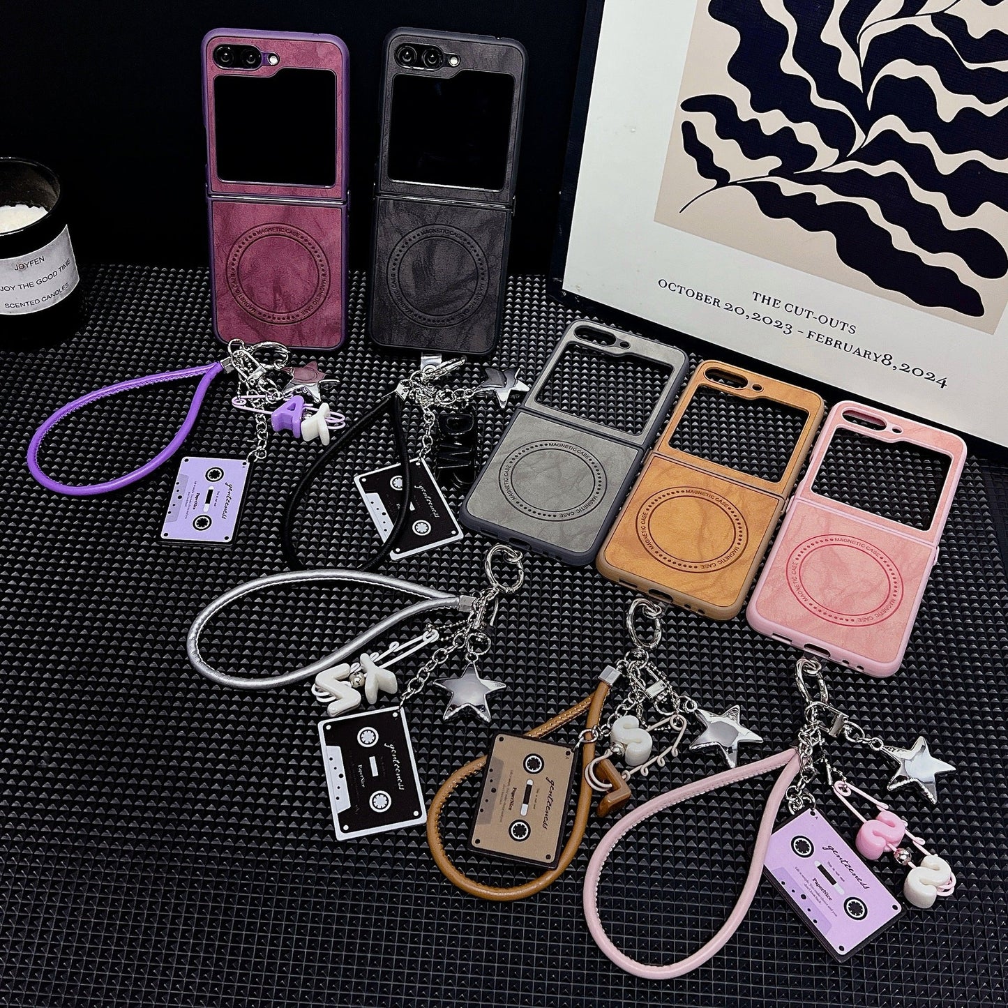 Sheep leather magnetic lanyard Z Flip phone case