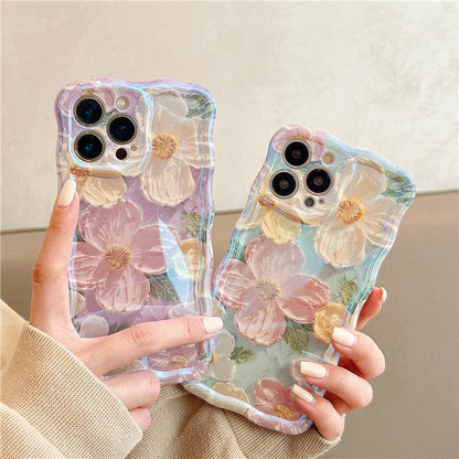Fashion oil painting flower iPhone case