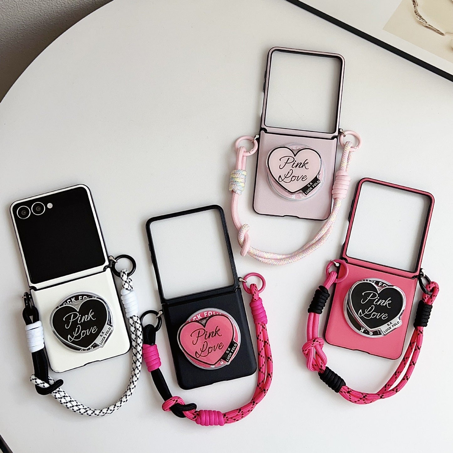 Magnetic Heart-Shaped Stand Samsung Z Flip Phone Case