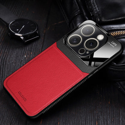 Simple leather-textured Apple phone case