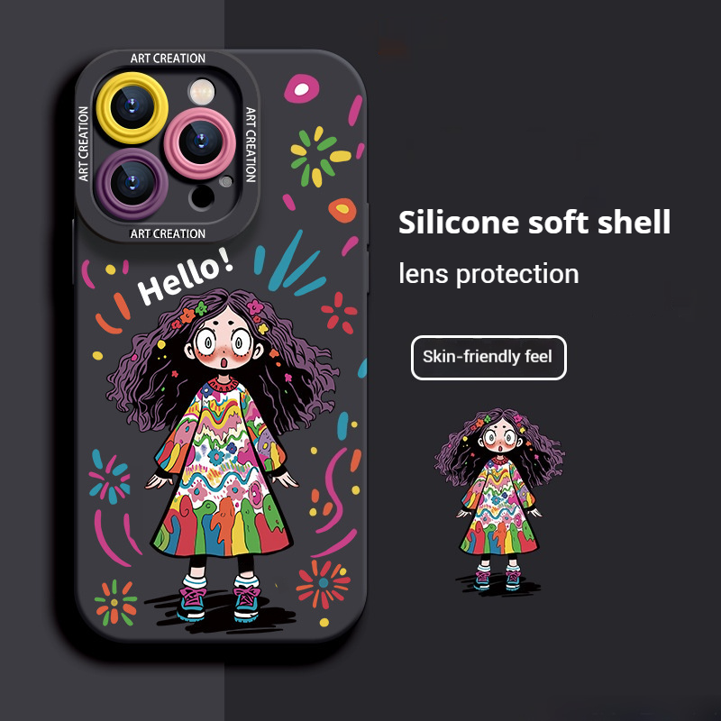 Creative Graffiti Cute Girl Phone Case for iPhone