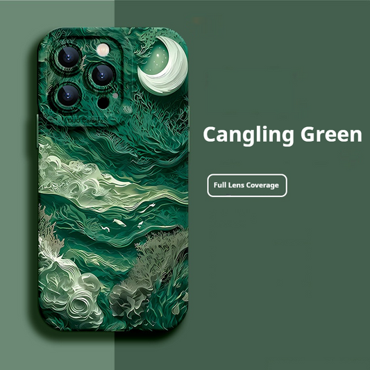 Oil painting cardboard moon Apple phone case