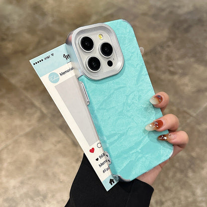 Electroplated solid color snow mountain pattern Apple mobile phone case