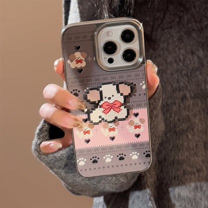 Cute sketch cat and puppy iPhone case