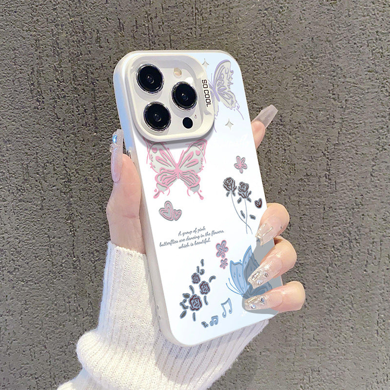 Frosted Hollow Butterfly Apple Phone Case