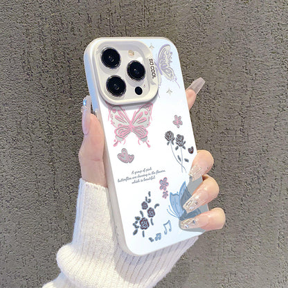 Frosted Hollow Butterfly Apple Phone Case