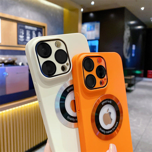 Skin-feel CD pattern magnetic lens film Apple phone case