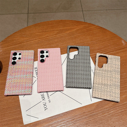 Simple Chanel style ins woven Samsung mobile phone case