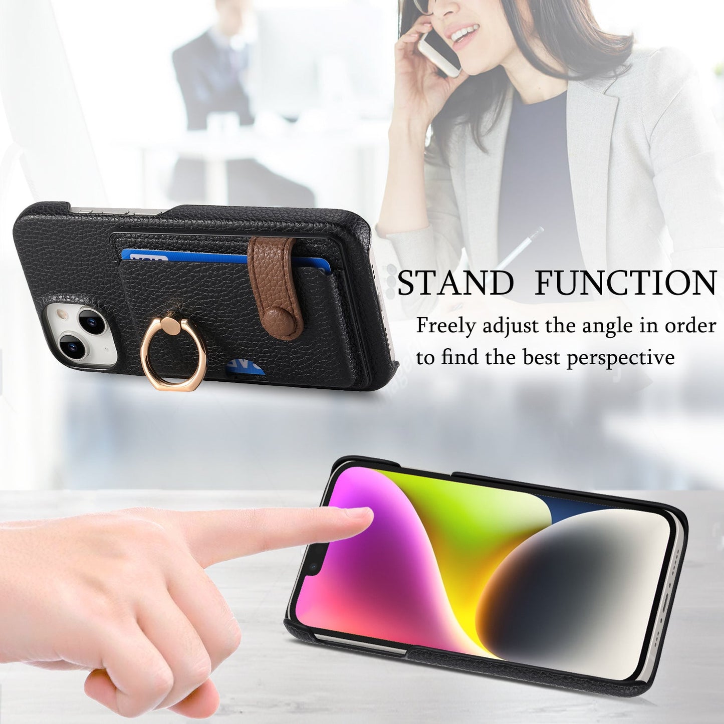 iPhone Lychee Pattern Wallet Case