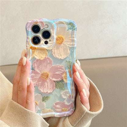 Fashion oil painting flower iPhone case