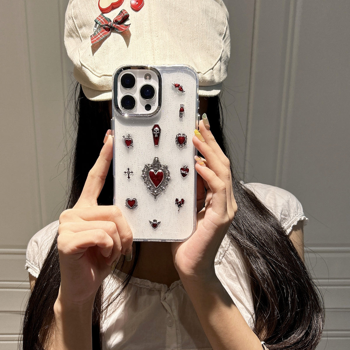 3D Dark Red Heart iPhone Case