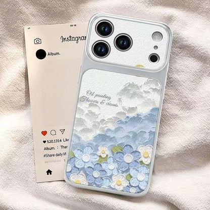 Oil painting flower lychee texture Apple phone case