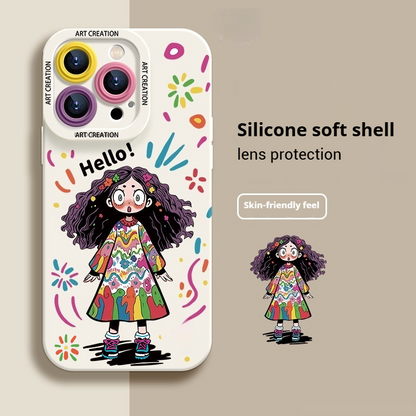 Creative Graffiti Cute Girl Phone Case for iPhone