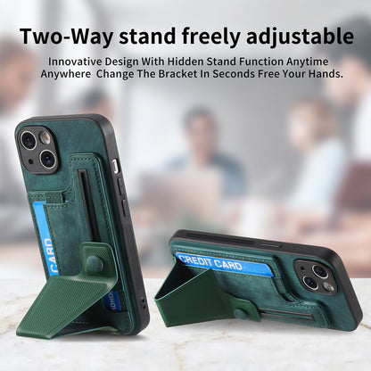 Leather Card Holder Stand iPhone Case