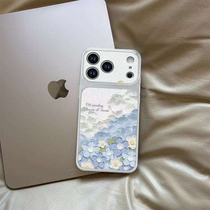 Oil painting flower lychee texture Apple phone case