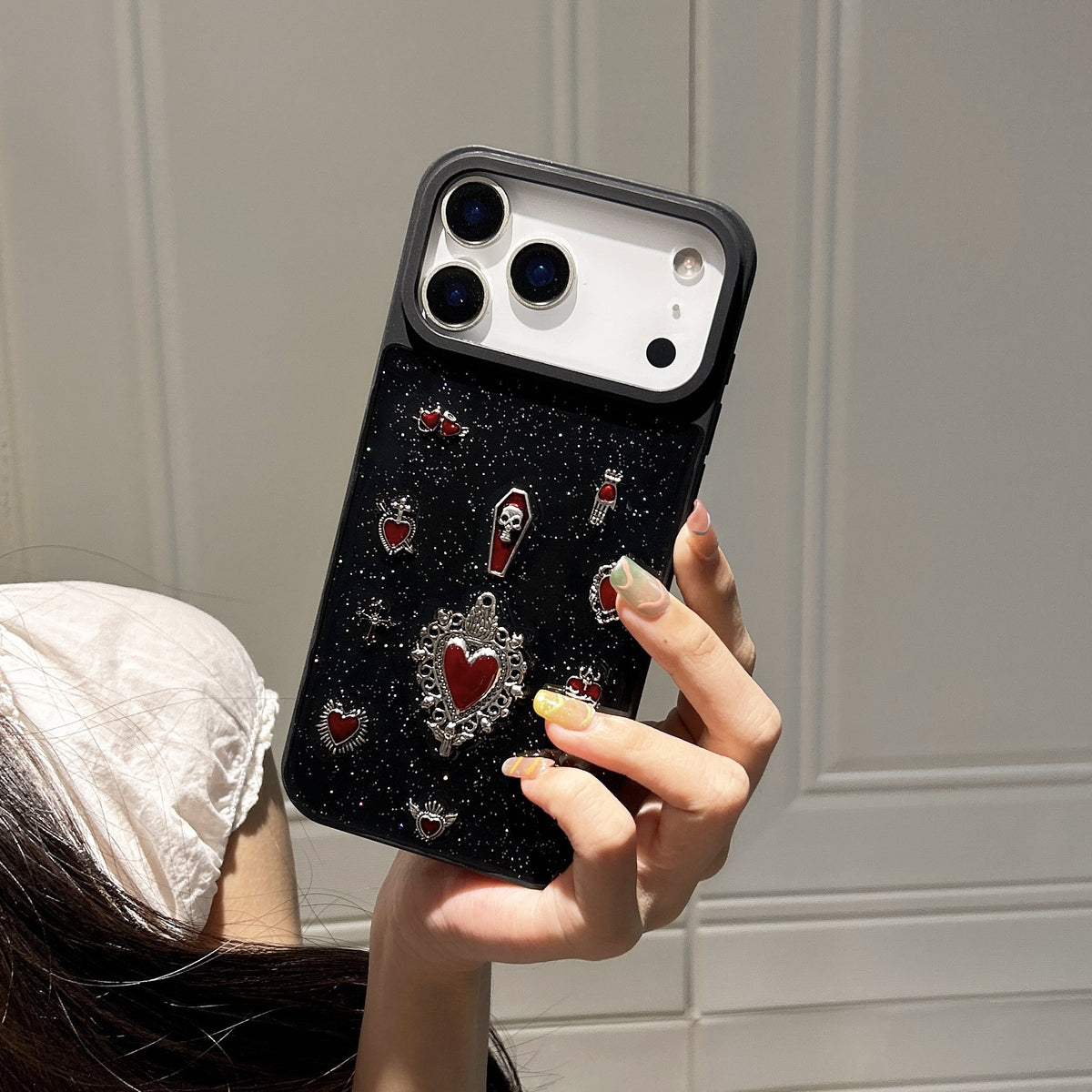 3D Dark Red Heart iPhone Case