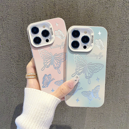 Frosted Hollow Butterfly Apple Phone Case
