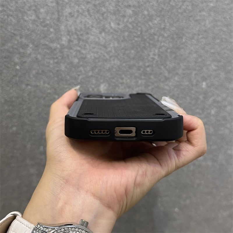 Anti-slip contrasting color four-corner anti-fall iPhone case