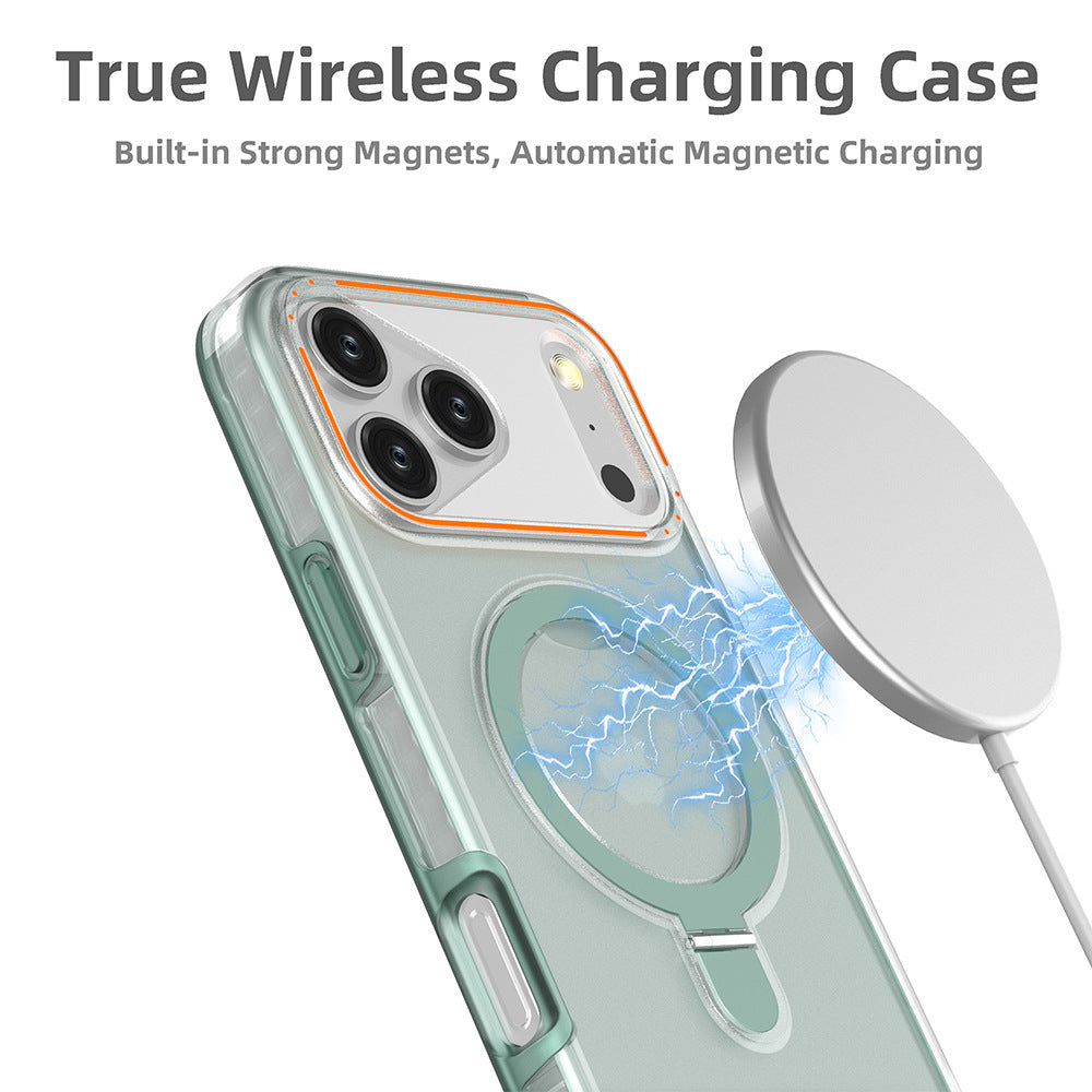 Frosted anti-drop magnetic stand Apple phone case