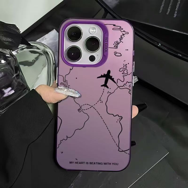 Flight map Apple phone case