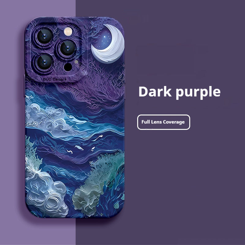 Oil painting cardboard moon Apple phone case