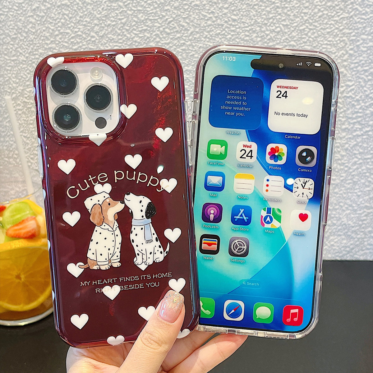 Cute Puppy Acrylic iPhone Case