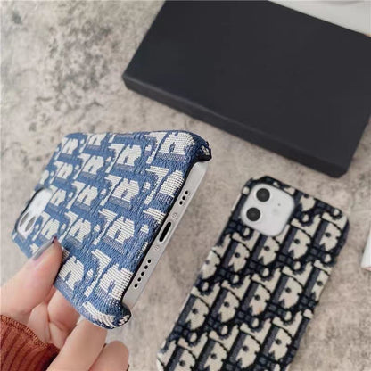 Fashion brand embroidered fabric iPhone case