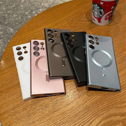 Magnetic Metallic Paint Skin-like Samsung Phone Case