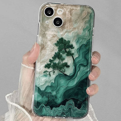 Mist-Shrouded Green Pines iPhone Case