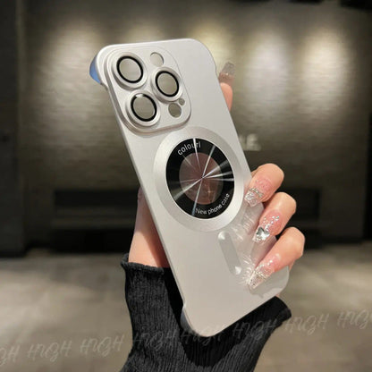 Cat logam tanpa bingkai tanda kebocoran magnetik sarung telefon bimbit Apple 