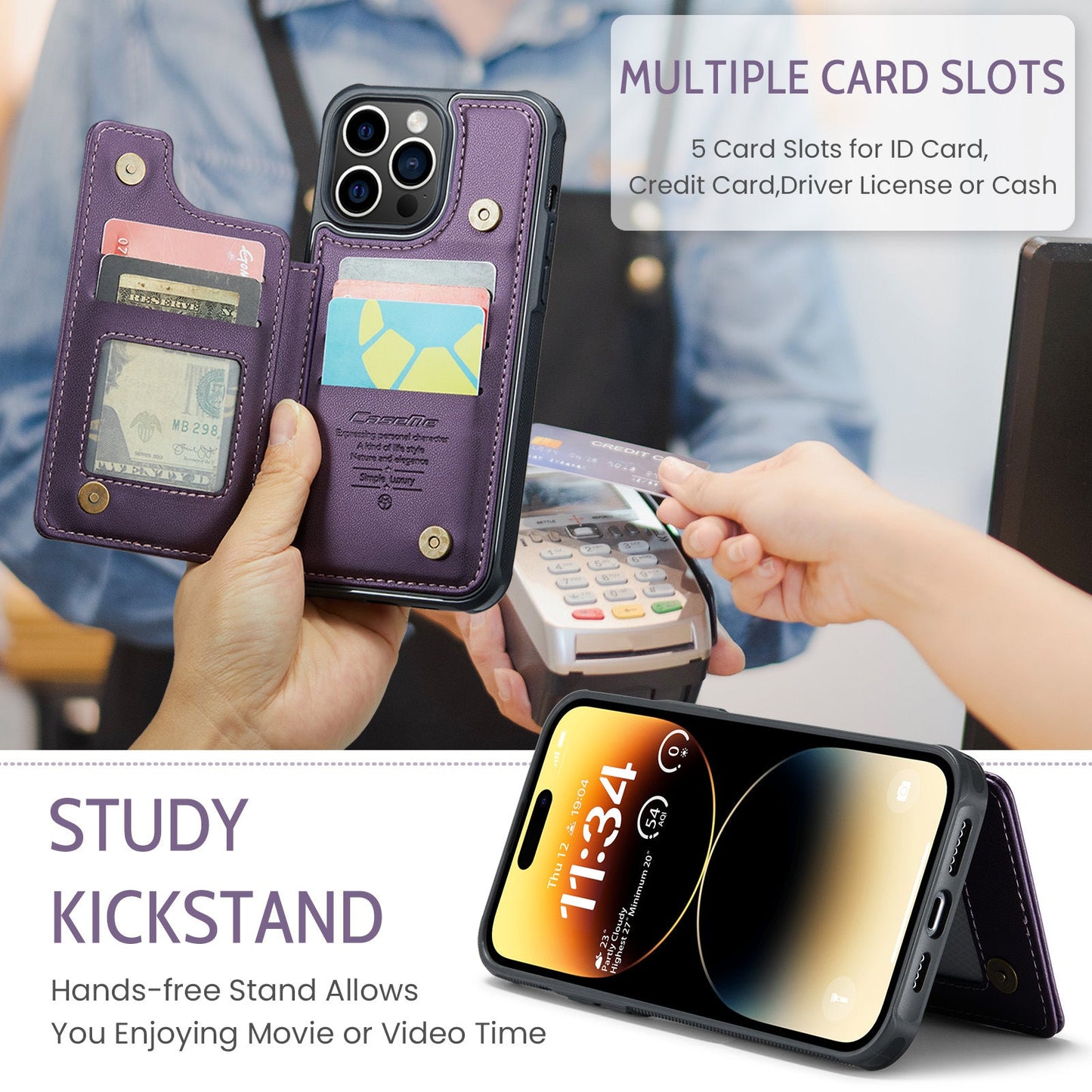 Back Cover Wallet Leather Case Apple Phone Case