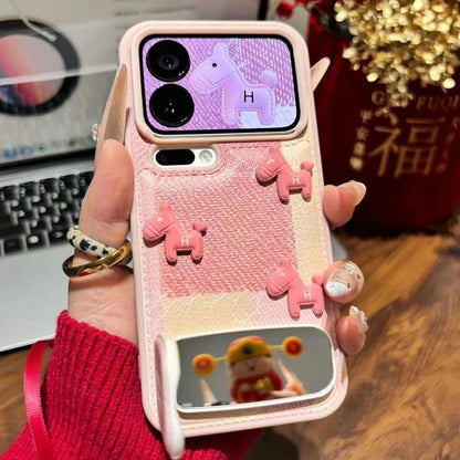Pink Pony Mirror Stand Apple Phone Case